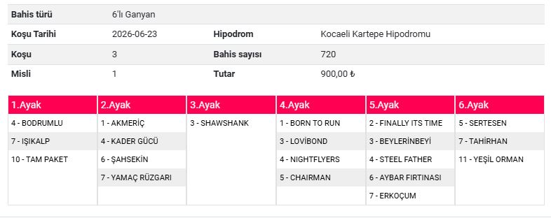 bombaci nİyazİ kocaelİ 2.altili kuponu